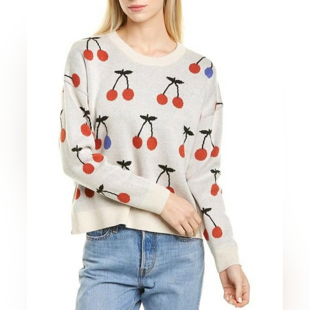 Madewell Cherry Sweater Long Sleeve Pullover Size XS